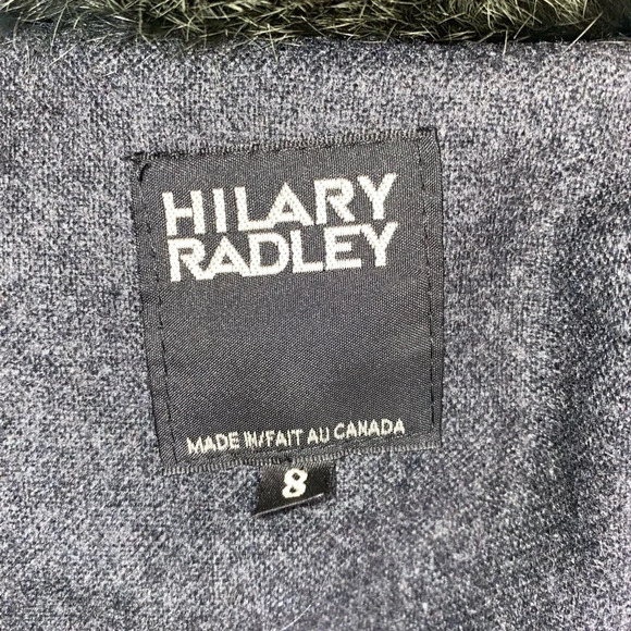 Hilary Radley women’s green wool coat fur trim 8 - Picture 4 of 4